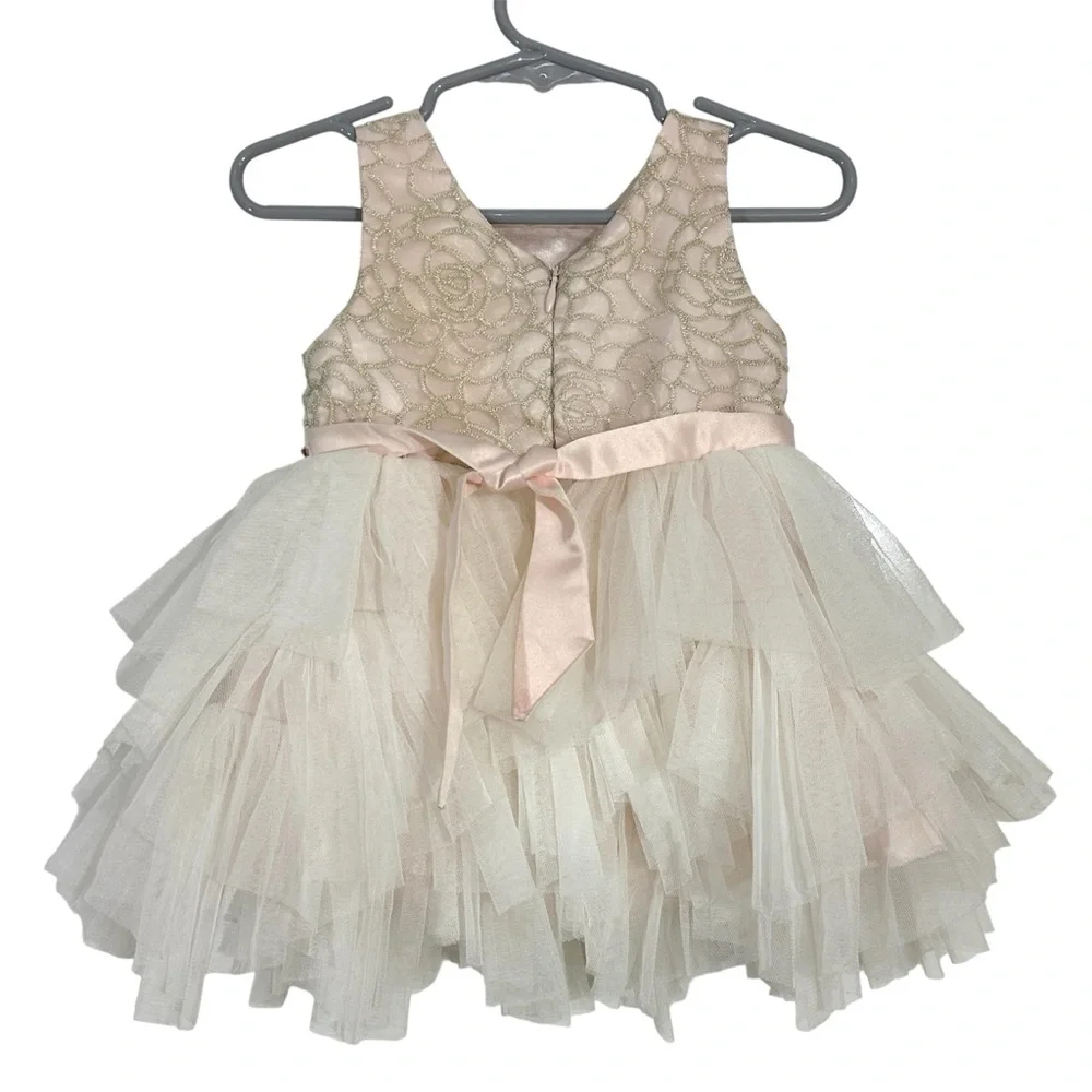 American Princess Cream & Pink Formal Dress